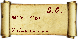 Sándi Olga névjegykártya